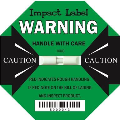 100G Impact Label Red Indicate Rough Handling