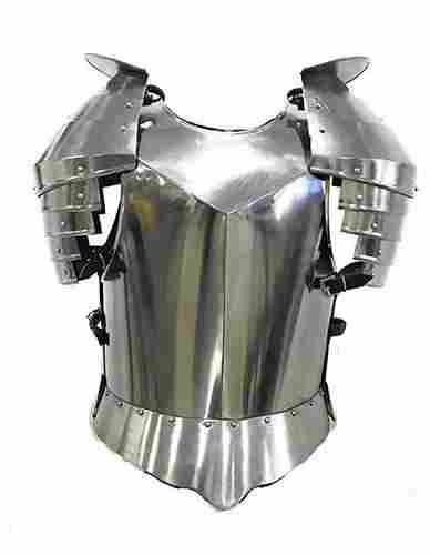 Medieval Times Shoulder Guard Steel Breastplate One Size Fits Most Silver