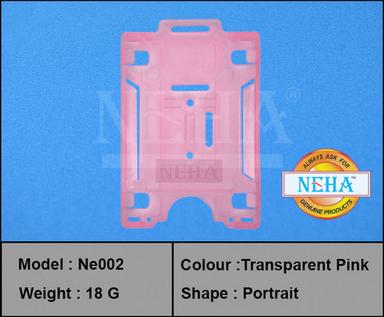  गुलाबी पारदर्शी पीवीसी कार्ड धारक क्षमता: 10000 पीसी/मिनट