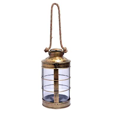 Gold Home Decor Iron Painted Export Glass Lantern Tea Light
