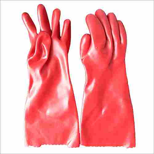 Red PVC Liner Polyester Gloves
