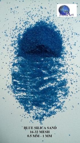 Royal Mica Blue Colored Silica Sand Price In India Size: (16/32- Mesh) Or (0.5Mm -1 Mm) Customized Size Possible