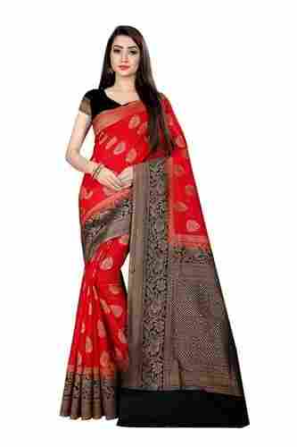 Ladies Banarasi Silk Sarees with Blouse Piece
