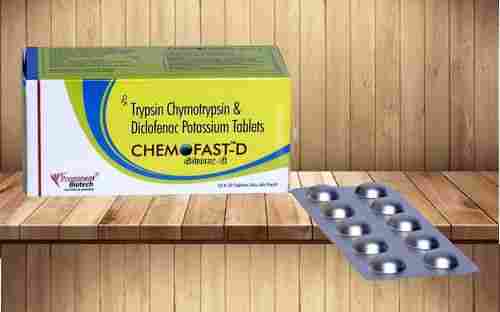 Diclofenac Potassium 50 mg & Trypsin-Chymotrypsin 1,00,000 IU Tablets