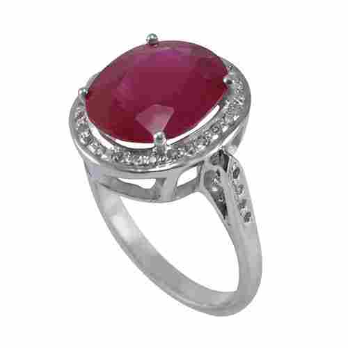 Handmade Jewelry Manufacturer Ruby Gemstone 925 Sterling Silver Ring Jaipur Rajasthan India