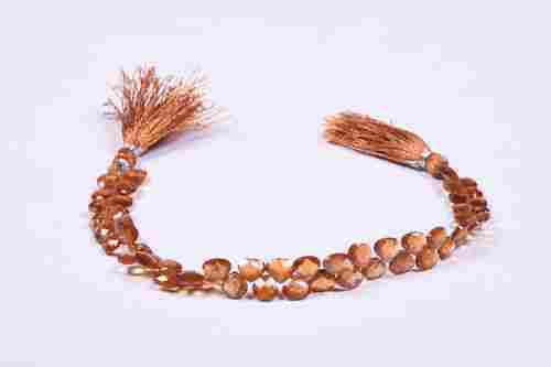 Natural Brown Hessonite Garnet Briolette Beads