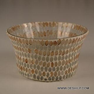 Antique Imitation Bowl Shape Glass T Light Candle