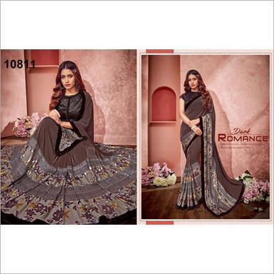 Available Is Multicolored Ladies Grey Saree