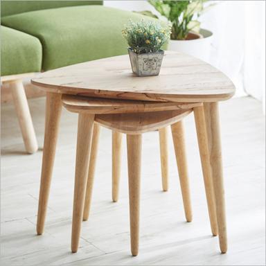Raw Natural/ Stain Color/ Various Color Wooden Trio Nesting Table