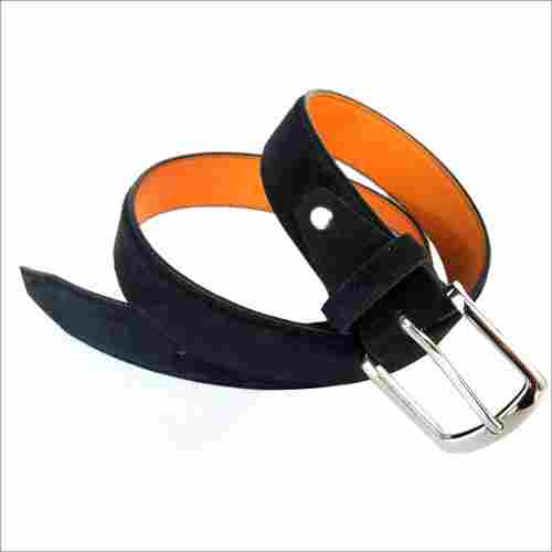 Black Fine Suede Leather Belt