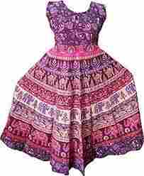 Printed Jaipuri Long Cotton Dress