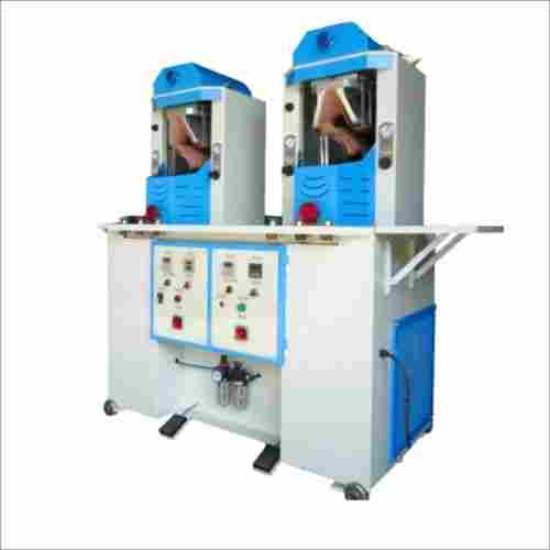 2 Stations Shoe Upper Crimping Machine With Hot And Cold
