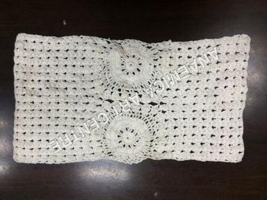 White Handmade Embroidered Crochet