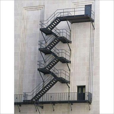 Black Fire Exit Steel Stairs