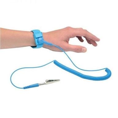 Sky Blue Esd Wrist Band With Wire