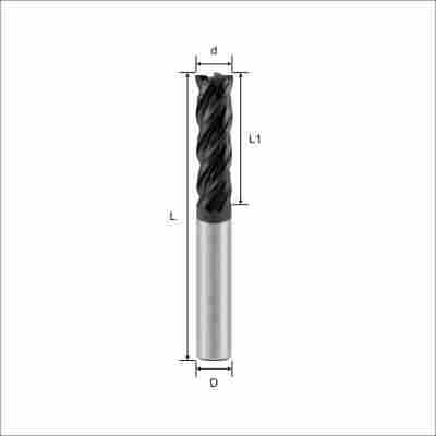 Long Square 4F Type Solid Carbide Endmills