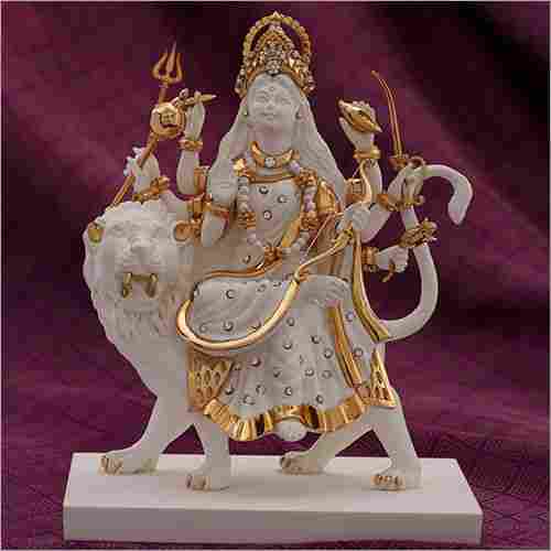 Gold Plated Resin Durga Statue