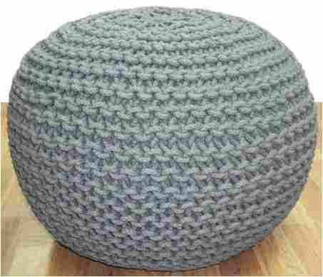 Knitted Round Pouf