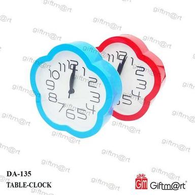 Red Blue Flower Shaped Table Clock