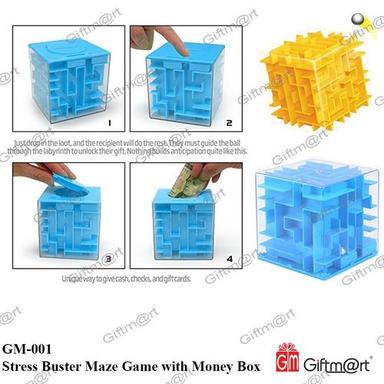 Blue Stress Buster Maze Game With Money Box