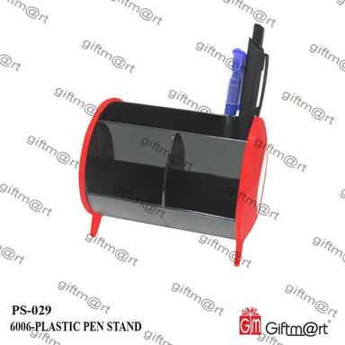 Red Plastic Pen Stand For Office Use