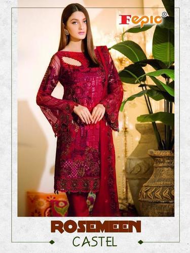 Red Fepic Brand  Designer Pakistani Stylish Salwar  Suits