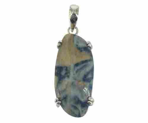 Blue Scheelite 925 Silver Gemstone Pendant