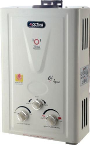 White Activa Aqua Lpg Water Heater Geyser (6Ltr.)