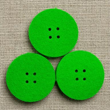 Green Round Felt Button