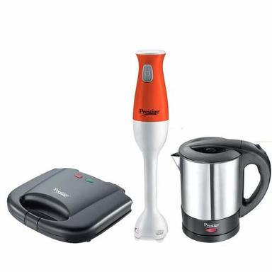 Prestige Breakfast Set PBS 01 - Electric Kettle, Sandwich Toaster and Hand Blender, Black