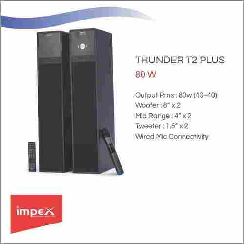 Impex THUNDER T2 PLUS Tower Speakers Black