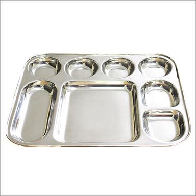 Silver Stainless Steel Rectangular Dinner Plate