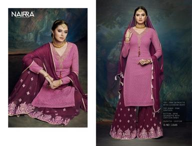 Dry Cleaning Georgette Embroidered Suit