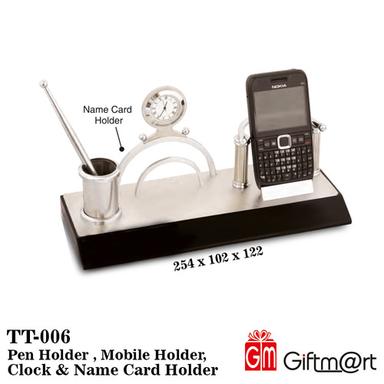 Pen Holder, Mobile Holder, Clock & Name Card Holder Size: 254X102X122 Mm