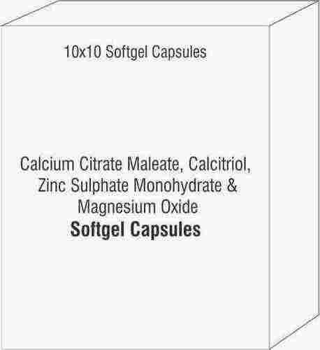 Softgel Capsule of Calcium Citrate Maleate Calcitriol Zinc Sulphate Monohydrate and Magnesium Oxide