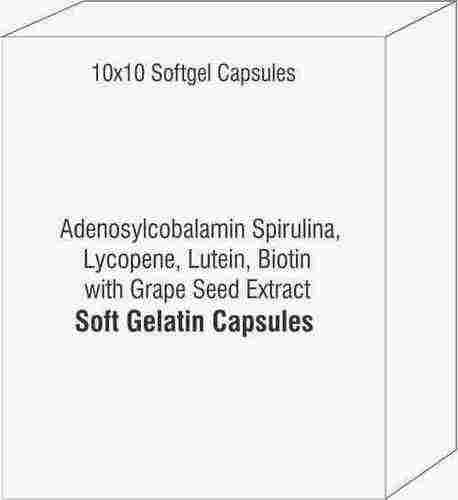 Adenosylcobalamin Spirulina Lycopene Lutein Biotin with Grape Seed Extract Softgel Capsules