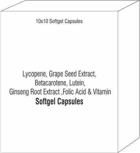 Lycopene Grape Seed Extract Betacarotene Lutein Ginseng Root Extract Folic Acid & Vitamin