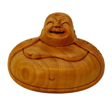 Wood Wooden Laughing Buddha Peper Wight