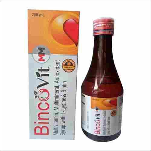 Multi Vitamin Multi Mineral Antioxidant Syrup With L-Lysine And Biotin Syrup