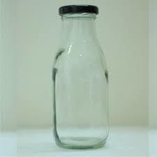 Transparent 300 Square Milk Glass Bottle