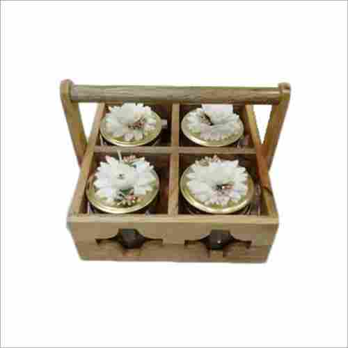 Wooden 4 Compartment Table Caddy