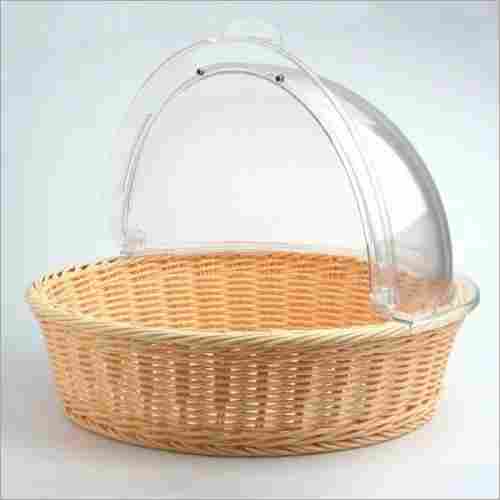 Bread Basket PP Ivory with PC Roll Top Cover Round 40 cm