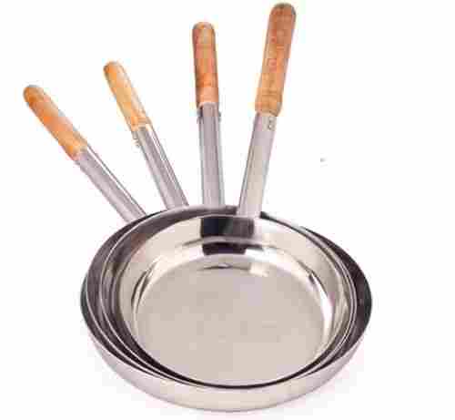 Fry Pan SS with Wooden Handle 9 to 13 dia.