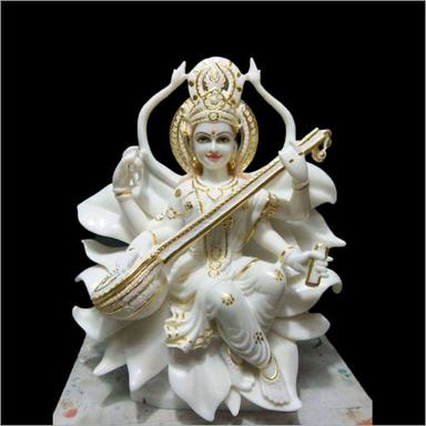 Polished Marble Saraswati Statue
