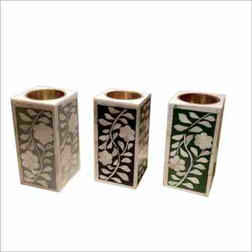 Bone Inlay Candle Stand