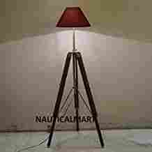 Classic Brown Tripod Floor Lamp in Mango Wood