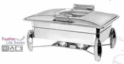 Chafing Dish Feather Touch Rectangle With Glass Lid 9 Ltr. Diamond Stand