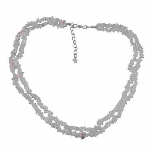 Rose Quartz Gemstone Chips Necklace PG-131528