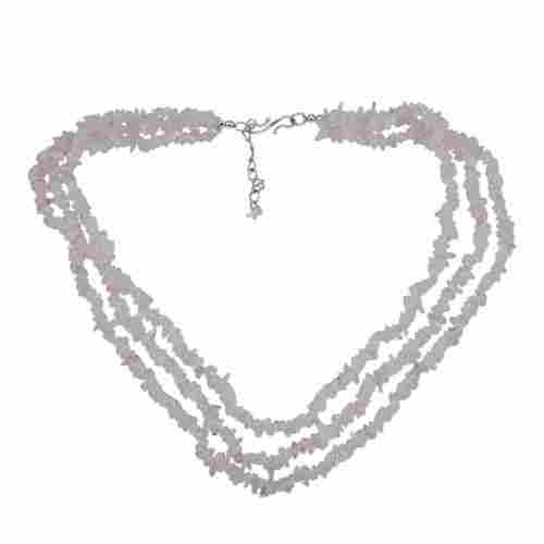 Rose Quartz Gemstone Chips Necklace PG-131530