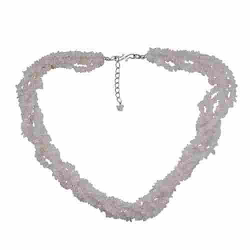 Rose Quartz Gemstone Chips Necklace PG-131533